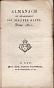 Almanach des Hautes-Alpes pour 1822 : titre