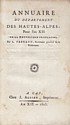 annuaire du département des Hautes-Alpes pour l'an XII, Pierre-Antoine Farnaud : titre