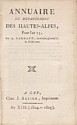 annuaires du département des Hautes-Alpes pour l'an XIII,Pierre-Antoine Farnaud : titre