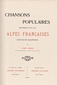 Chansons des Alpes françaises, Tiersot : titre