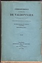 Correspondance littéraire de Valbonnays : couverture