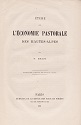 Etude sur l'économie pastorale des Hautes-Alpes, Félic Briot : titre