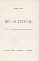 En Altitude, Pierre Scize : titre