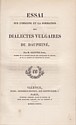 Essai sur l’origine et la formation des dialectes vulgaires du Dauphiné : titre