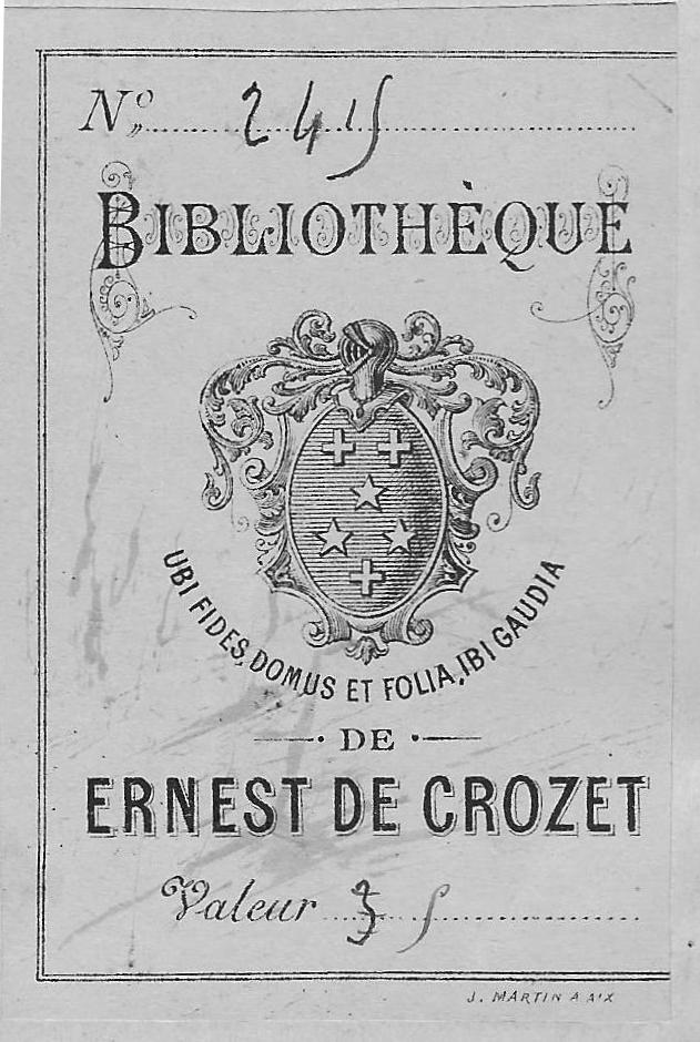 Ex-libris Ernest de Crozet
