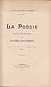 La flore littéraire du Dauphiné, la Poésie : titre