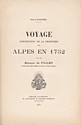 Voyage d'inspection de la frontière des Alpes en 1752 par le Marquis de Paulmy : titre