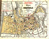 Grenoble considéré comme centre d'excursions alpestres : plan de Grenoble