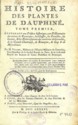 Histoire des plantes de Dauphiné, Dominique Villars : titre tome I