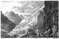 Illustrations of the Passes of the Alps, Brockedon : le fort de Fenestrelle