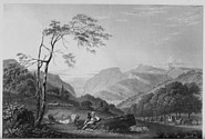 Illustrations of the Passes of the Alps, Brockedon : Grenoble depuis la route de Vizille