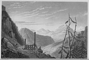 Illustrations of the Passes of the Alps, Brockedon : ascension au Mont-Genèvre, côté Italie