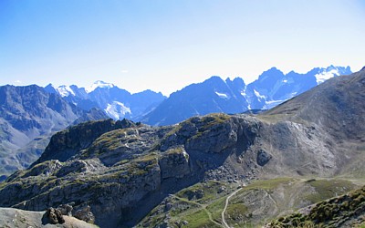 Le massif des Ecrins depuis le Galibier