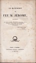 Le manuscrit de feu M. Jérome : titre