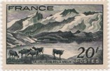 La Meije et le lac Lérié : timbre de Pierre Gandon