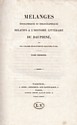 Mlanges histoire littraire du Dauphin : titre