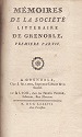 Mémoires de la Société littéraire de Grenoble : couverture