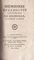 Mémoires de la Société littéraire de Grenoble : titre