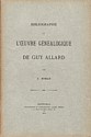 Oeuvre généalogiques de Guy Allard : couverture