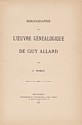 Oeuvre généalogiques de Guy Allard : titre