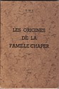 Les origines de la famille Chaper : couverture