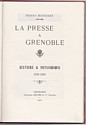 La presse à Grenoble : titre