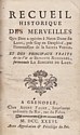 Recueil historique des merveilles que Dieu a opérées à Notre-Dame du Laus, Charles Matheron : titre