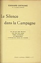 Le Silence dans la Campagne : couverture